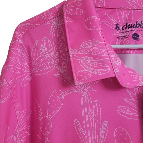 Chubbies Sunset Succulents Performance Polo Men 2XL Pink Orange Tropical XXL - Picture 4 of 10